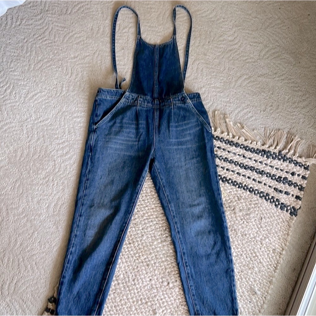 Free People Jean Capri Overalls